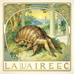 trilobite demigod resting in palace art nouveau poster, rudolf hammel landscape, philippe druillet illustration, la libre esthetique poster, louis clermont lithograph