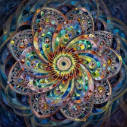 fractal flower, intricate oil painting by greg rutkowski, trending on artstation