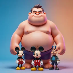 hyperrealistic rendering, fat smooth cronenberg flesh monster mickey mouse by donato giancola and greg rutkowski and wayne barlow and zdzisław beksinski, product photography, action figure, sofubi, studio lighting, colored gels, colored background
