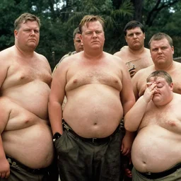 movie still from saving private ryan but everyone is obese