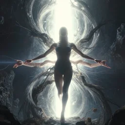 symmetry!! the unknown entity from the depths reaching into the light, highly detailed, perfect lighting, perfect composition, artgerm, derek zabrocki, greg rutkowski - n 9