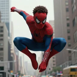 film still of 2 0 year old donald glover as miles morales in spider - man movie, 8 k, web slinging though the city