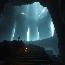 photo the last us part 2 stair : 5 4 k rtx hdr volume light concept studio matte painting environement digital illustration fanart artstation by eytan zana and balazs agoston, jad saber, aaron limonick, pablo dominguez and florent lebrun and robby johnson