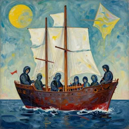 ship of fools by and james jean and luc tuymans and vincent lefevre and hernan bas and pat steir and hilma af klint, digital paint, glitch, psychological, dripping paint, 8 k high quality render, altermodern, masterpiece