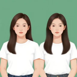 two siblings, 2 5 years old women : : dark straight hair : : slightly overweight : : brown medieval cloting, natural materials : : high detail, digital art, illustration, realistic, rpg, fantasy