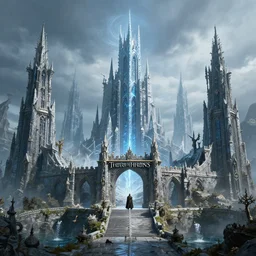a very detailed concept art of game of thrones gates to frozen fantasy world, trending on artstation, digital art, 4 k, hyper realistic, octane render, sharp focus