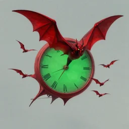 flying vampires, red and green hour, by ismail inceoglu
