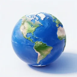 beautiful isometric 3D illustration of Earth, high detail