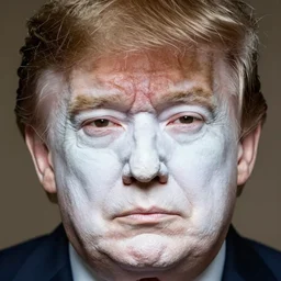 a highly detailed close - up portrait of donald trump with japanese kabuki face paint, high definition studio photo