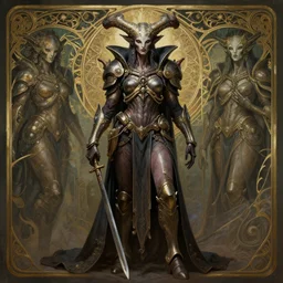 a detailed full body portrait of spacepunk morrighan, by greg rutkowski and justin gerard, digital art, monstrous, art nouveau, baroque style, realistic painting, very detailed, fantasy, dnd, character design, trending on artstation