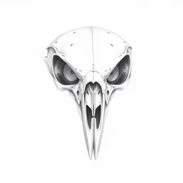 owl skull, barred ( replica ) strix varia anatomy reference, magpie, crow animal, artstation, deviantart, pencil drawing
