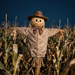 scarecrow in the corn field at midnight, by chet zar, 8K DoP