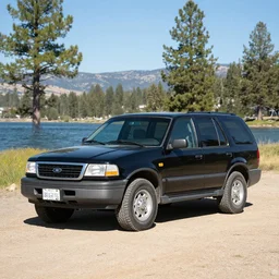 1998 black Ford Explorer, car photography, taken in big bear lake California