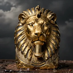 wet plate photography egyptian lion head statue, orientalism, beksinski