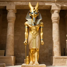 egyptian gold god in egypt palace