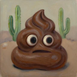 An impressionist oil painting of  💩🌵