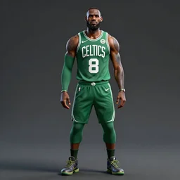 lebron james in a boston celtics iron man suit, fantasy concept design, trending on artstation, octane render