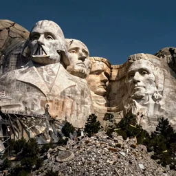 Darth Vader carved into mount Rushmore