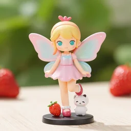 a femo figurine of a strawberry fairy