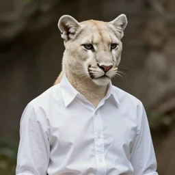 beautiful portrait commission of a male furry anthro albino mountain lion wearing a white dress shirt in an old-timey Saloon. Atmospheric. Character design by charlie bowater, ross tran, artgerm, and makoto shinkai, detailed, inked, western comic book art