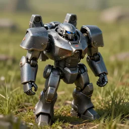 battletech mech, ultra realistic photograph, cinematic lighting, on the ground, grass, focus blur