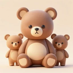 3 d render of an adorable bear cute lisa frank