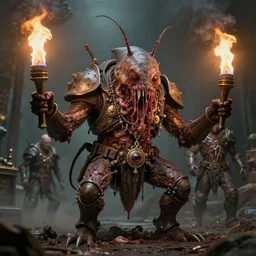 airbrush purulent mile, character giant maggot, rotting jewelry, armored, syd mead, enric torres, alberto bontempi, feng zu hyper realism, narrative light, muted colors, epic, hyper detailed, awe inspiring, award winning horror, torch lighting, hyper realism, cinematical