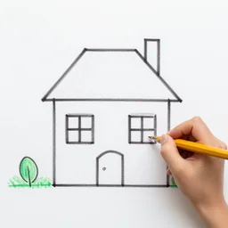 kids drawing of a house