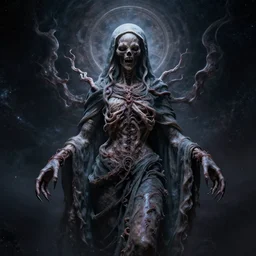 the transcendent being embodying absolute emptiness from the outer space, photorealistic, detailed photography, divinity, awful, cosmic horror, religious art