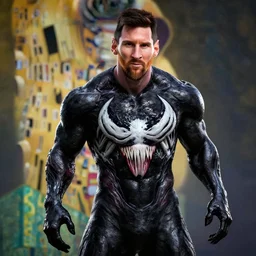 messi as venom, naturel, hyper detailed, digital art, trending in artstation, cinematic lighting, studio quality, smooth render, unreal engine 5 rendered, octane rendered, art style by klimt and nixeu and ian sprigger and wlop and krenz cushart