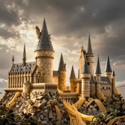 hogwarts made out of spaghetti
