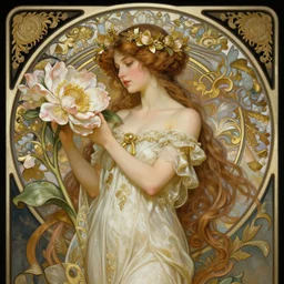 a flower goddess, intricate, elegant, highly detailed, digital painting, artstation, concept art, smooth, sharp focus, illustration, art by artgerm and greg rutkowski and alphonse mucha and william - adolphe bouguereau and stephanie law