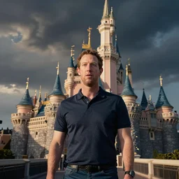 badly photoshoped mark zuckerberg in disneyland