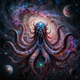 great old ones, yog - sothoth, r'lyeh, shub - niggurath, cthulhu, tentacles horrors lovecraft, cosmic horror, psycho nebula colors, galaxy nebula planets, photoluminescence reflective spectral colors, award winning photograph, unreal engine, realism, looks like hyperrealism but cant tell