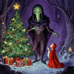 Cthulhu Christmas by Charles Addams and H.R. Giger