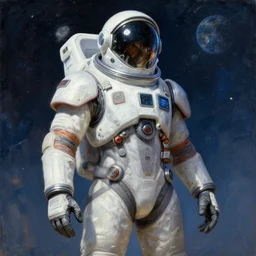 knights templar in a space suit, futurism, character design, painting by gaston bussiere, greg rutkowski, artgerm