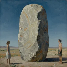 a painting of a gigantic ancient monolith, by brian sum and stephan martiniere