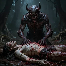 your soul being sucked from your lifeless body by a demon hyperrealism scary