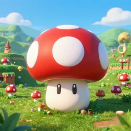 the mushroom kingdom from super mario bros depicted in real life, photorealistic, taken from a height of 1 0 0 feet, by ansel adams