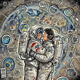 an astronaut couple hugging each other and crying as they see earth explode, made by stanley artgerm lau, wlop, rossdraws, artstation, cgsociety, concept art, cgsociety, octane render, trending on artstation, artstationhd, artstationhq, unreal engine, 4 k, 8 k,