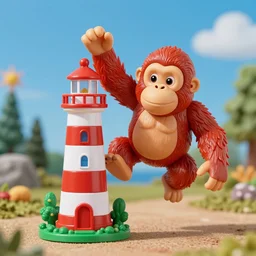 red orangutan fro disney talespin shaking lighthouse toy