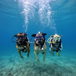 dogs scuba diving