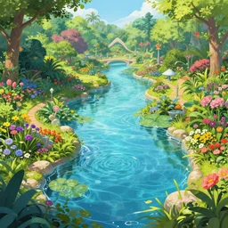 eden garden, ultra detailed, high quality, artstation award winner, digital painting, 8k, vibrant, ultra detailed water