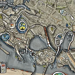 detail geographical map of hell and heaven. very detailed. hand drawn.