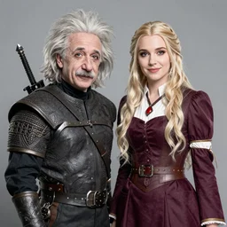Albert Einstein cosplaying as Yennefer from the Witcher 3