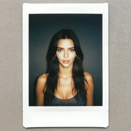 a portrait photograph of kendall, polaroid