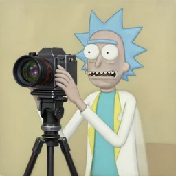 rick from rick and morty, oil painting, octane render, 8 0 s camera, portrait