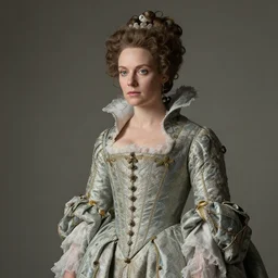 marie antoinette wearing robe a la francaise, wow 4 k detail fantasy, matte painting, realistic materials, photo realistic, postprocessing, cinematic, hyperrealistic, studio lighting, ekaterina, the tudors, photography by richard jenkins