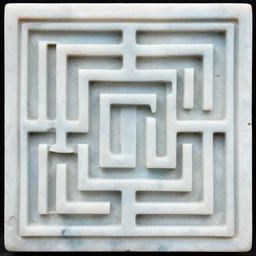 serpentine maze, fine details, fingerprint swirls, carved soapstone relief paneling white and pale blue