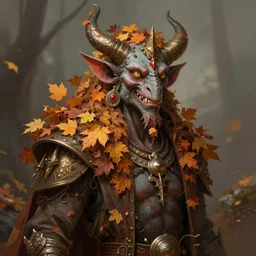 autumnal rakshasa, d & d, fantasy, portrait, highly detailed, digital painting, trending on artstation, concept art, sharp focus, illustration, art by artgerm and greg rutkowski and magali villeneuve